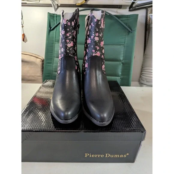Pierre Dumas Wilder-54 Floral Cowboy Boots Black Women's Size 10M Western Boho - Picture 2 of 13